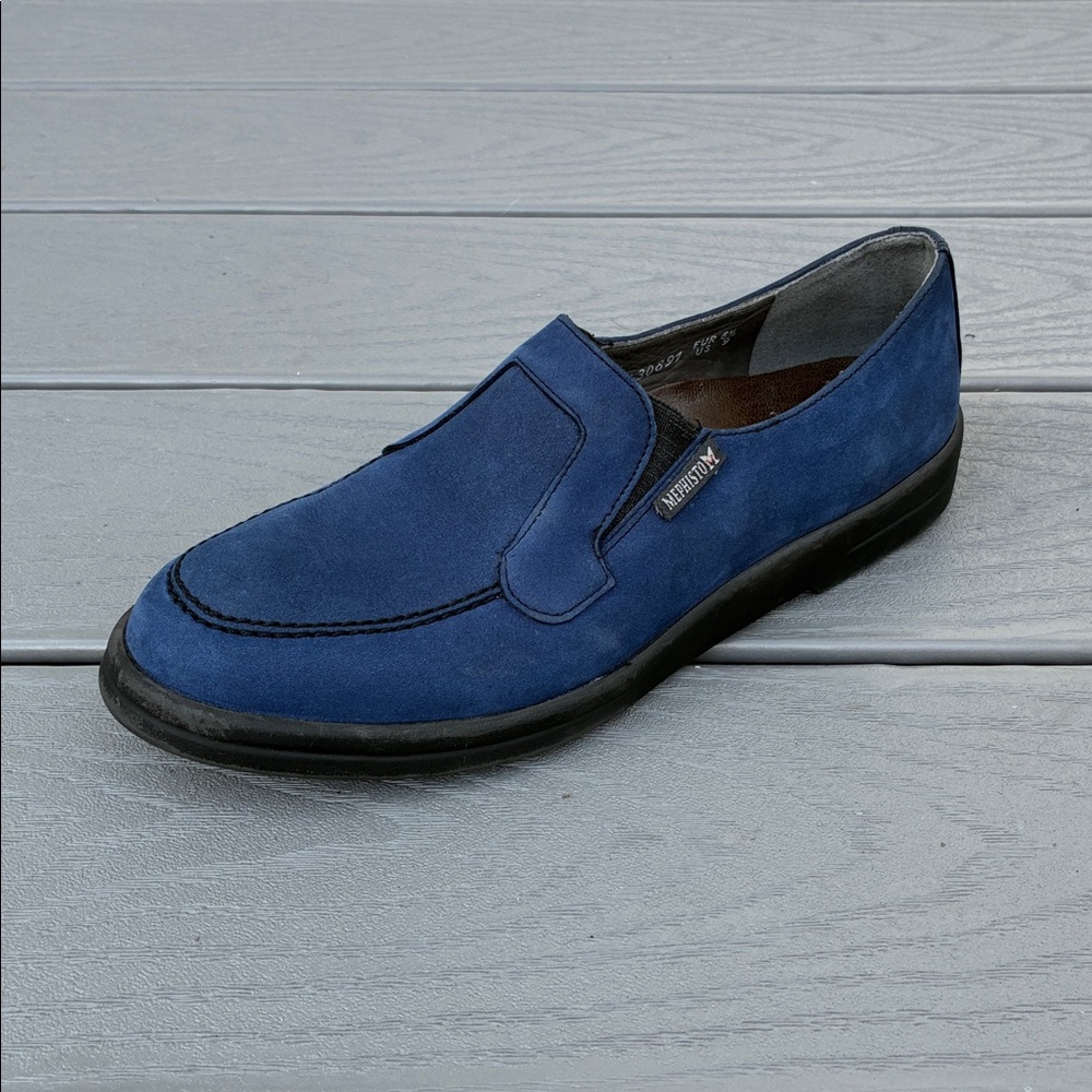 Mephisto Women's Navy Blue Suede Slip-On Loafers